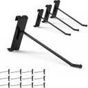 HUHOLE 32 Pack 6 Inch Gridwall Hooks for 3"x3" Wire Grid Panel  Black Heavy Duty Metal Display Hangers (30lb Capacity)  Retail Store Fixtures, Garage Organizer & Trade Show Supplies