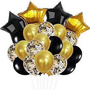 KatchOn, 2026 Graduation Balloons Set - Pack of 31 | Black and Gold Star Balloons, Latex Balloons for Grad Party Decorations | Black and Gold Graduation Decorations 2026 For Class of 2026 Decorations, 18 inches, 12 inches