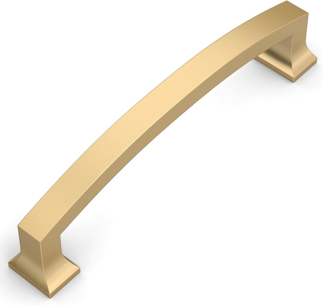 Amerdeco 10 Pack Bronze Cabinet Pulls - 5 Inch Hole Center Champagne Gold Drawer Handles for Kitchen & Bathroom ZH0009 (5"/128MM Hole Center, Champagne Bronze)
