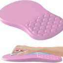HunDun Ergonomic Mouse Pad Wrist Support, Wrist Rest Mousepad for Carpal Tunnel Pain Relief with Integrated Memory Foam Slope Massage Bulge,Pink Mouse Pads for Wireless Mouse & Desk