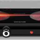 Infrared Double Burner Electric Cooktop - 1800W Portable Stove, Heat-up In Seconds, Countertop Cooktop for Dorm, Compatible with All Cookware