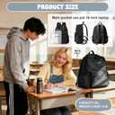VECAVE School Backpack Black Waterproof Bookbag Casual Lightweight Travel Rucksack Daypack Backpacks for Men Women College High School Bags backpack for Boys Girls Teens