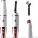 Rechargeable Electric Eyelash Curler with Type-C, with 4 Heating Modes Anti-Burn Mini Lash Curler with LED Display-White