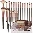 GZIXBDA Makeup Brush Set, 48Pcs Makeup Tool Set Premium Synthetic Foundation Concealers Powder Eye Shadows Makeup Brushes Kit for for Beginner Professional, Brown
