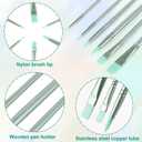 3 x 6pcs Paint Brushes for Acrylic Painting, Nylon Watercolor Brushes Kit, Acrylic Paint Brush Sets for Acrylics Watercolor Gouache Oil Painting- Green