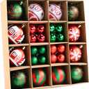 White Green Red Christmas Balls Ornaments - 44PCS Plastic Christmas Tree Ornaments Balls Shatterproof, 2026 White Green and Red Hanging Decoration for Christmas