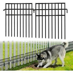 14 Panels Animal Barrier Fence, No Dig Fences, 13in(H) X 19.9ft(L) Garden Fence Animal Barrier for Rabbit and Dog Under Fencing Barrier, Rustproof Metal Fences Border for Outdoor, Yard, Patio