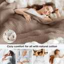 Bedsure 100% Cotton Oversized King Blanket for Spring Summer, Waffle Weave Couch Cover California King Blanket, Thin Lightweight Breathable Bedding Gifts for Women, Men, Teens, Coffee Brown, 120"x94"