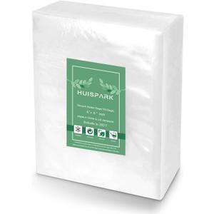 Vacuum Sealer Bags Heavy Duty Pre-Cut Design Commercial Grade Food Sealable 6x8 inch 100pcs for Heat Seal Food Storage, Smell Proof Bags Boilsafe to 280F Freezable