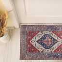 GLN Rugs Vintage Collection - Machine Washable Area Rug, Vintage Washable, Non Slip, Low Pile Rug, Living Room, Bedroom, Bathroom Rug - Easy Clean (2'x3' Red)