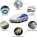 GUNHYI Coupe Car Cover Waterproof All Weather for Automobiles, Outdoor Full Car Cover Snowproof Windproof, Universal Fit Audi TT, BMW Z4 etc. (Fit Sedan Length up to 174 inch, Silver)