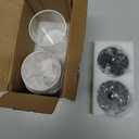 TIPGO Glass Qtip Holder Dispenser - 10 Oz Clear Canister Apothecary Jar, Bathroom Vanity Storage Organizer Set for Cotton Swabs, Pads, Floss Picks, Small Containers for Makeup Storage (2 Pack, Black)