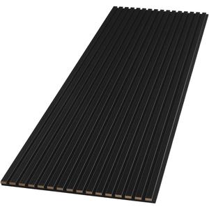 WVH Black Matte Acoustic Slat Wall Panels, Measures 94.49" x 25.20", Smooth Laminate Finish, Interior Decor for Walls & Ceilings, Noise Cancelling & Sound Absorbing for Home, Office & Bedroom, 2pcs