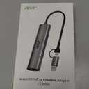 Acer USB to Ethernet Adapter, USBC Hub Ethernet 1Gbps with 3*USB 3.0, Aluminum Heat Dissipation, Driver Free, USB to Network Adapter for Windows 10, 8.1, Mac OS, Laptop, MacBook Pro, iPad, XPS, etc