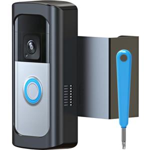 Anti-Theft RingDoorbell Video Doorbell Mount, NO-Drill Mounting Bracket Compatible with Video Doorbell 2/ (2020 Release)/ Battery Doorbell Plus/Pro Wireless, Kits for Houses, Apartment(Black)