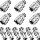 FENG PAI 12Pcs NPT 3/8 Inch Pressure Washer Adapter Set, 12 Sets Stainless Steel External Male and Female Quick Connector Kit, Pressure Washer External Female and Male Thread Fitting