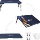 1500 Piece Puzzle Table with Folding Legs, 2 in 1 Tiltable Jigsaw Board, Clear Cover & 4 Independent Trays, Portable Wooden Design with Leather Edging, Perfect for Family Fun & Game Table (26 x 35') (1500 Pieces)
