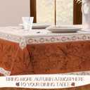 Romanstile Fall Square Tablecloth 54 x 54 Inch, Thanksgiving Autumn Harvest Maple Table Cloth, Stain Resistant Washable Table Cover for Dining, Party, Holiday Decor - Orange and Beige