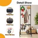 Rectangle Gridwall Panel Display Stand, Heavy Duty Foldable Gridwall Panels, Grid Wall Panels Movable Art Display Shelf with Triangle Base and Braked Wheels (2)