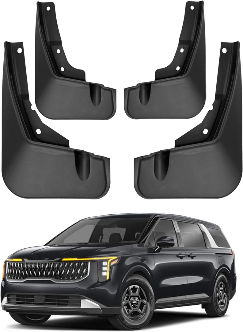 Mud Flaps Compatible with 2025 2024 2023 KIA Carnival Accessories All Weather Fender Guard Mudguards Sediment ProtectionNot Fit Carnival Hybrid SX/HEV