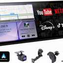 11.26" CarPlay Screen for Car, Built-in N-etflix/YouTube/TikTok, Car Stereo for Apple CarPlay & Android Auto Touchscreen, Voice Control, OTA Update, 1080P Backup Camera  Fits All Vehicles