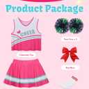 Cheerleader Costume for Girls, Cheer Uniform Dress Up Outfit with Accessories (XL)