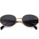 Retro Oval Sunglasses for Women Men Trendy Small Sun Glasses Classic Metal Frame Shades UV400 Protection