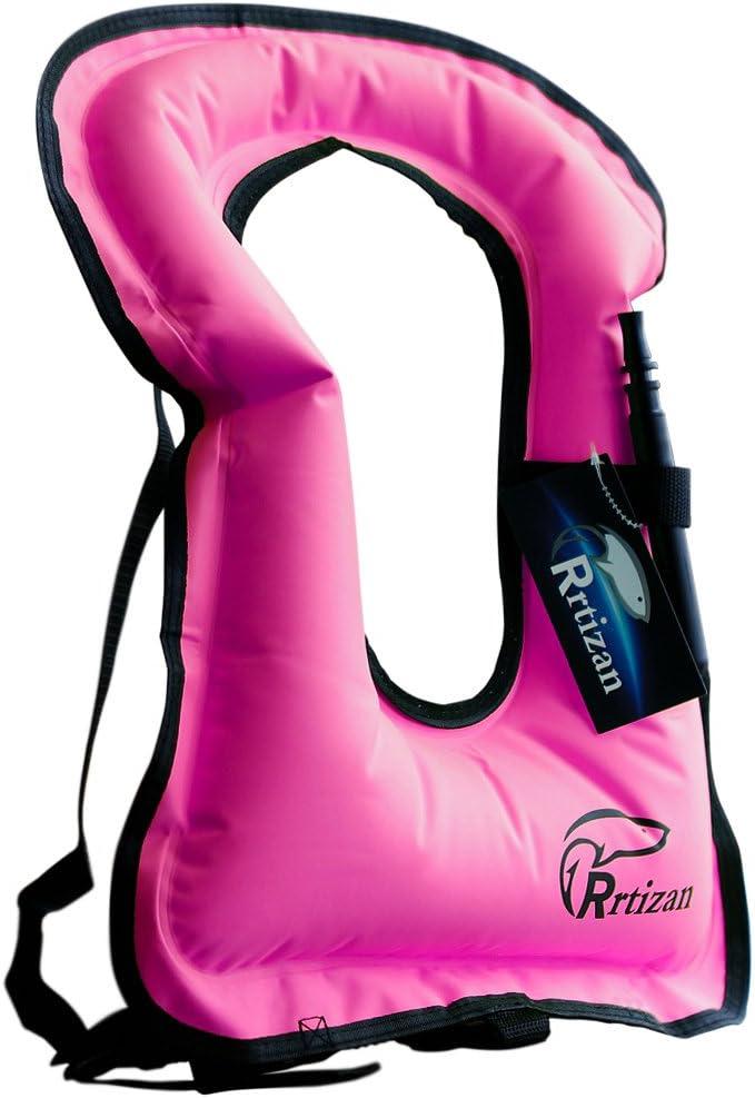 Rrtizan Snorkel Vest, Adults Portable Inflatable Swim Vest Jackets for Snorkeling Swimming Diving Safety (one_size, Pink)