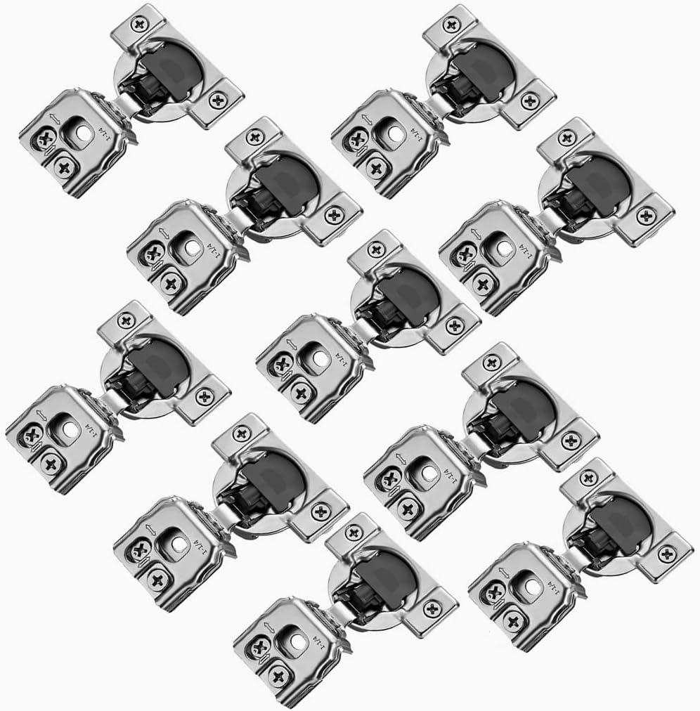 Soft Close 1-1/4" Overlay Cabinet Hinge Cabinet Kitchen Hardware Kitchen Cabinet Door Hinges with Screws 105 Degree 6 Ways 3 Cam Adjustment