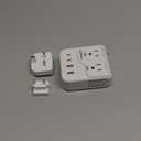 2000W Voltage Converter US to Europe for Hair Dryers, 7-in-1 220V to 110V Converter for European Travel with 3 AC/2 USBA/2 USBC Ports (PD20W), Universal Travel Adapter with Type C G Plug (White)