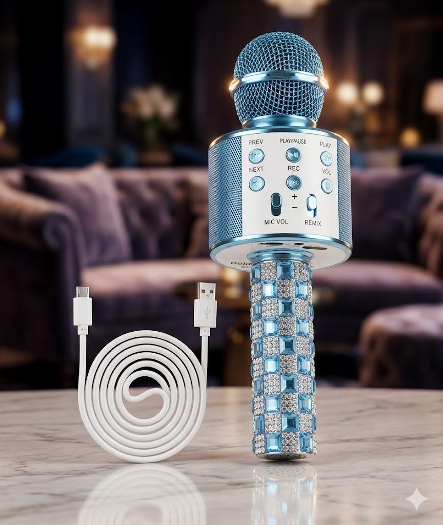BONAOK Karaoke Microphone for Kids & Adults - Bluetooth Microphones Singing Mic with Disco Lights, Echo Effect, Built-in Speaker Portable Karaoke Player for Party Travel Gifts Q78(Blue)