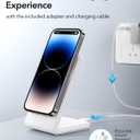 Meifigno Magnetic Wireless Charger Designed for iPhone 16 Pro Max/15/14/13/12 Series, Fast Charging with PD 20W USB-C Adapter & Cable, Compatible with MagSafe Charger Stand, White
