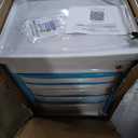 Medical Rolling Storage Crash Cart with Wheels - Adjustable IV Pole, Silent Casters, Needle Disposal Holder, Trash Bin, O2 Holder - Nursing Emergency Cart for Clinic, Hospital, Salon, Lab (24.619.137.1 inches, White&blue)