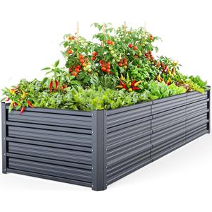 Ohuhu 8x3x1.5FT Metal Raised Garden Bed Outdoor, Reinforced Galvanized Steel Rustproof Planter Box, 100% Non-Toxic, 269 Gal Large Capacity Heavy Duty Raised Beds for Growing Vegetables Flowers Herbs