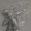 Juegoal Star Tree Topper with 20 LED Lights, Metal Silver Lighted Treetop Ornaments, Battery Powered Light Up Christmas Tree Decorations, 6.5 x 6.5 Inches