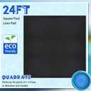Tingjoo 24 ft x 24 ft Pool Liner Pad Square Above Ground Swimming Pool Felt Fabric Mat Cloth for Puncture Resistant Weed Barrier Comfortable Underfoot