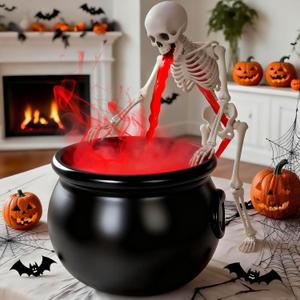 Halloween Decoration, Ultrasonic Mist Maker Fogger with Black Witch Cauldron Halloween Skeleton Splash Guard, Spooky Hocus Pocus Party Halloween Decor for Home Table Kitchen Garden Halloween Decoration, Ultrasonic Mist Maker Fogger with Black Witch Cauldron Halloween Skeleton Splash Guard, Spooky Hocus Pocus Party Halloween Decor for Home Table Kitchen Garden