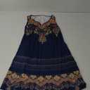 Floral Printed Summer Dresses A-Line Elegant Dress Womens Vintage Sleeveless Beach Sundress, XL, Royalblue