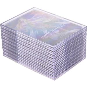 Card Sleeves, Trading Cards Sleeves Kit - 20 Hard Plastic Covers Soft Clear Card Sleeves + 5 Display Stand - Basketball, Football, Baseball,Game Card Protectors, White (20 + 5)