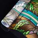2 x Decorative Waterfall Stained Glass Window Film, Waterfall Stained Glass Window Film for Bathroom Door Heat Anti UV