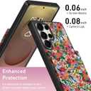 Bemal for Samsung Galaxy S24 Ultra Wallet Case with Card Holder, Fashion Printed, RFID Blocking, PU Leather Kickstand, Magnetic Closure, Shockproof Phone Cover for Women Men, Flower Garden