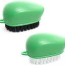 CLEANGOR Vegetable Brush Scrubber for Food, Black Stiff Bristles Brush & White Soft Bristles Brush, Dishwasher Safe Ear-Hanging Veggie & Fruit Cleaning Brush for Potato, Mushroom, Carrot, Lemon, Egg
