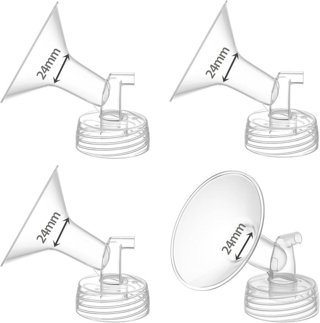 Flange 24mm Compatible for Spectra S1 S2 Breast Shield, Replacement Pump Parts Compatible with Motif Luna/Amada MYA Accessories