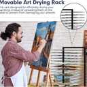Art Drying Rack with 18 Removable Shelves,Art Drying Rack for Classroom with Locking Wheels,Art Canvas Storage Rack for Classrooms & Art Studios, Black