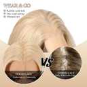 BLONDE UNICORN Blonde Wig 13x6 HD Lace Front Wig Long Straight Layered Synthetic Lace Front Wig Pre Plucked Glueless Wig for Women Daily Party Use 22IN