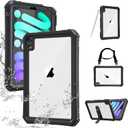 AICase iPad mini 7 A17 Pro Case Water Proof 2024 iPad mini 6 2021 (6th Generation) 8.3 Inch Waterproof, Dustproof, Shockproof Case Cover with 360 Full-Body Protection, with Lanyard and Kickstand