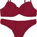Sexy Mesh Sheer Push Up Lingerie Set for Women Bra and Panty 2 Piece (Red, S)