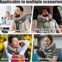 Memory Foam Travel Neck Pillow - 100% Pure Support for Airplane, Office & Car, Portable with Travel Bag, Washable Dark Grey Cover