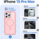 Magnetic for iPhone 15 Pro Max Case[Compatible with MagSafe][Military-Grade Drop Protection][Anti-Yellowing] Shockproof Translucent Matte Cover for iPhone 15 Pro Max Phone Case,Peach Pink
