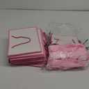 DOYIDE 30 Pcs Thank You Gift Bags with Tissue Paper, 9x7x3.1in Paper Gift Bags with Handles, Gift Wrap Bags with Bow Ribbon for Wedding Birthday Baby Shower Bridesmaid Party (White and Pink)